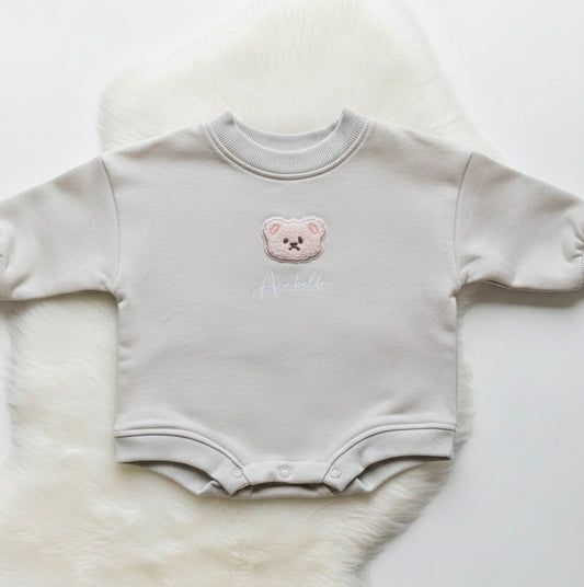 Personalised Teddy Bear Romper Sweater