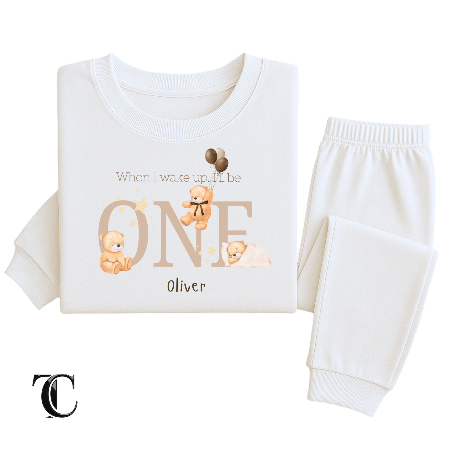 When I Wake Up I’ll Be One - Children's Teddy Bear Birthday Pyjama’s