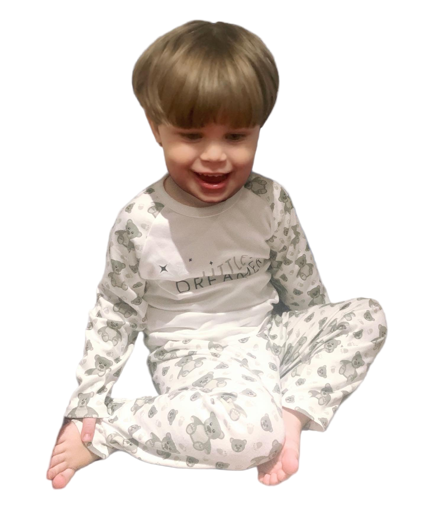 Personalised Teddy Bear Print Toddler Pyjamas