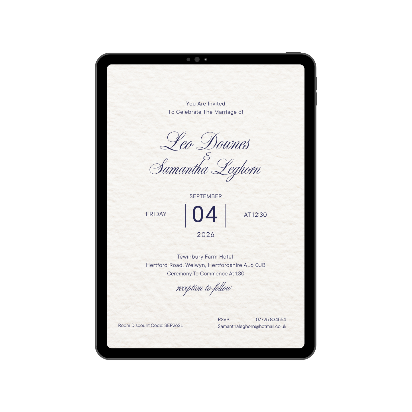 Custom Wedding Invitation | Bespoke Digital Design | Personalised Wedding Stationery