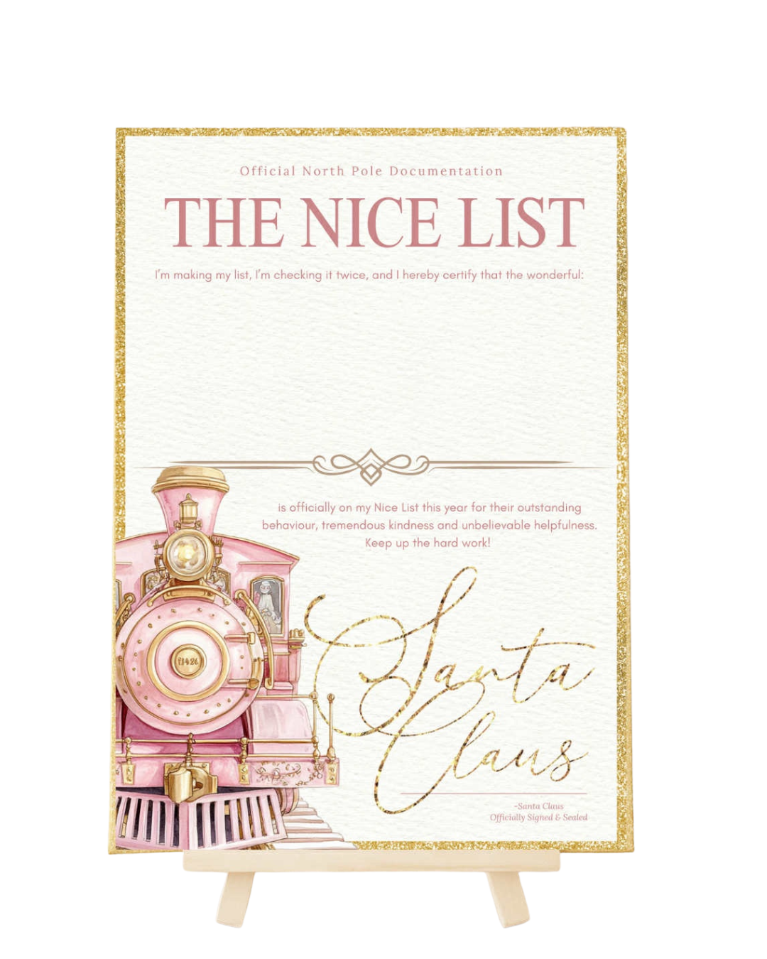 Personalised Santa Letters – Nice List Pink