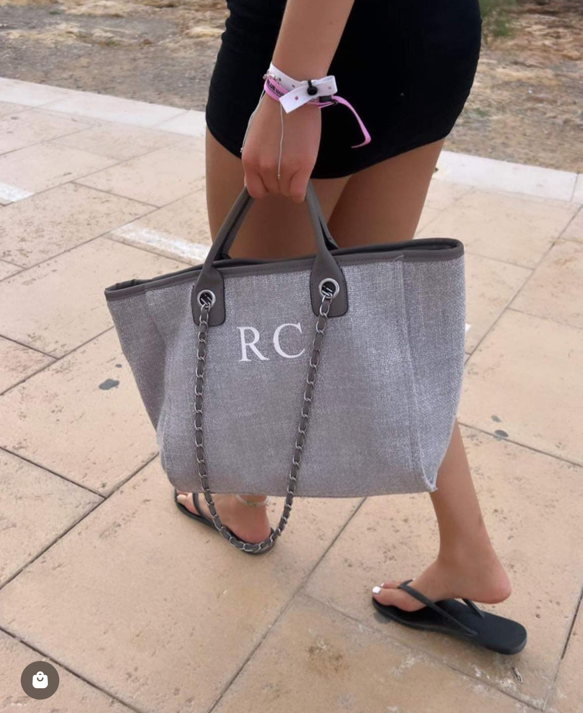 Personalised Women's Tote Bag - Grey
