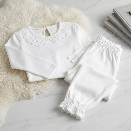 Custom Design | Children’s Personalised Pyjamas - White Frill Trim