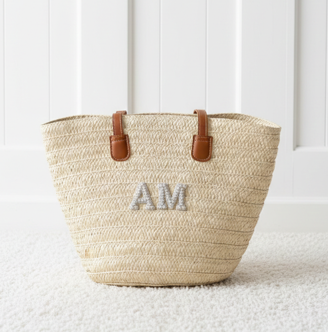 Personalised Straw Tote Bag | Summer Beach Bag