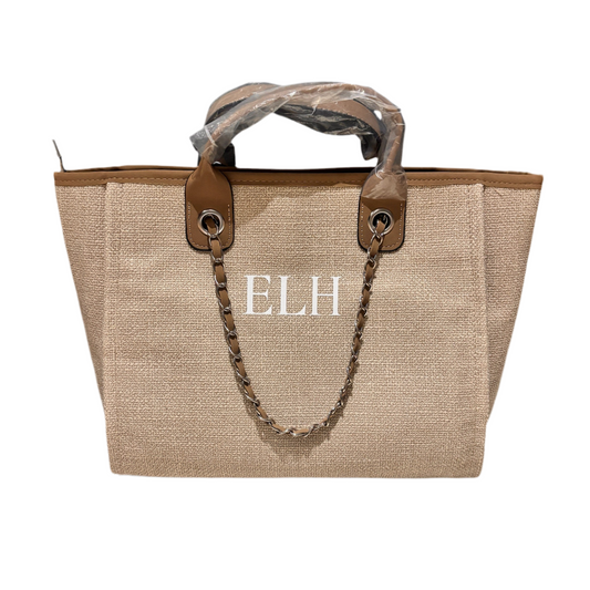 Personalised Women's Tote Bag - Beige/Tan
