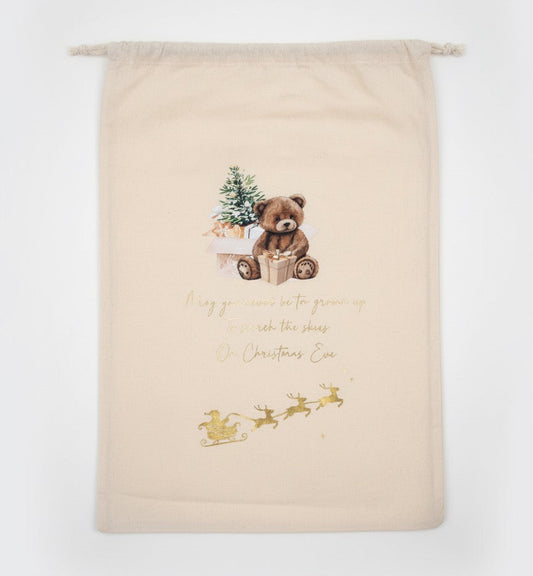 Personalised Christmas Santa Sack - Christmas Teddy
