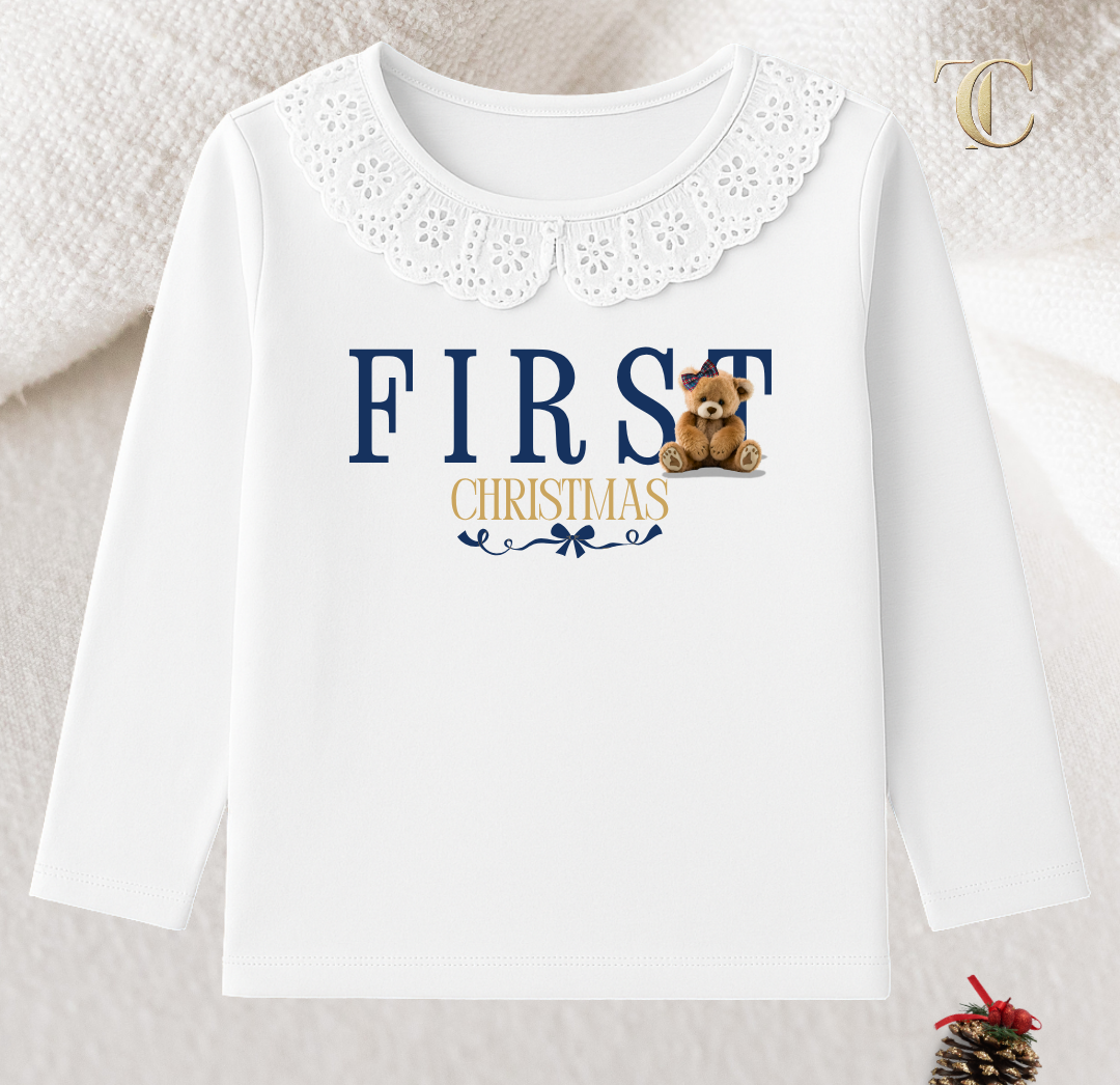 Personalised Frilled T-Shirt | My Very First Christmas