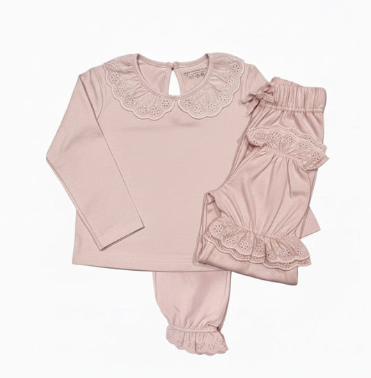 Personalised Girls Long Sleeve Frilled Pyjama’s