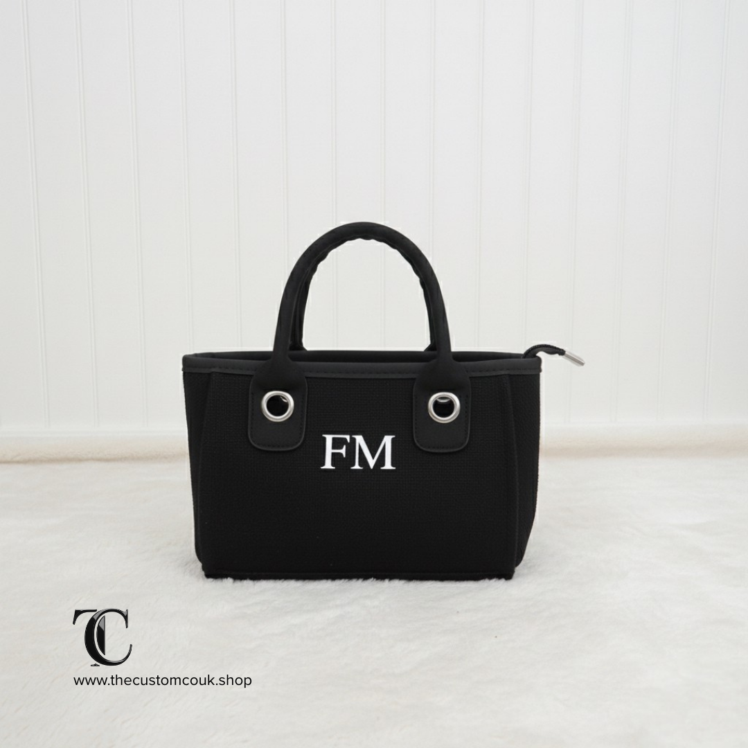 Personalised Canvas Mini Tote Bag - Black