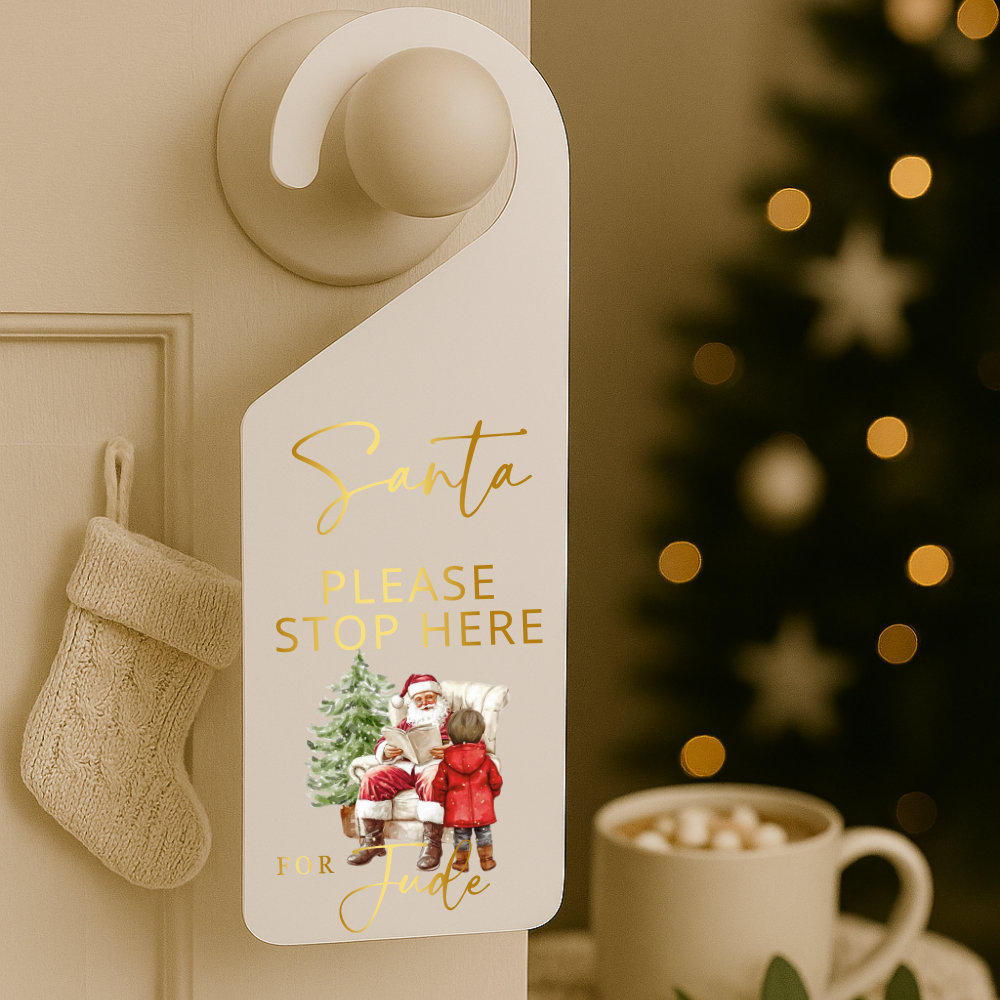 Santa Stop Here - Kids Novelty Christmas Sign