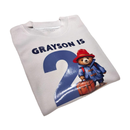 Personalised Children’s Birthday T-Shirt - Paddington Bear Design