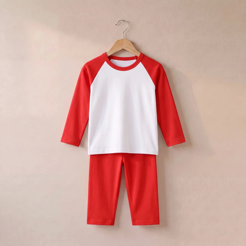 Personalised Children’s Pyjamas | Custom Design - Red & White
