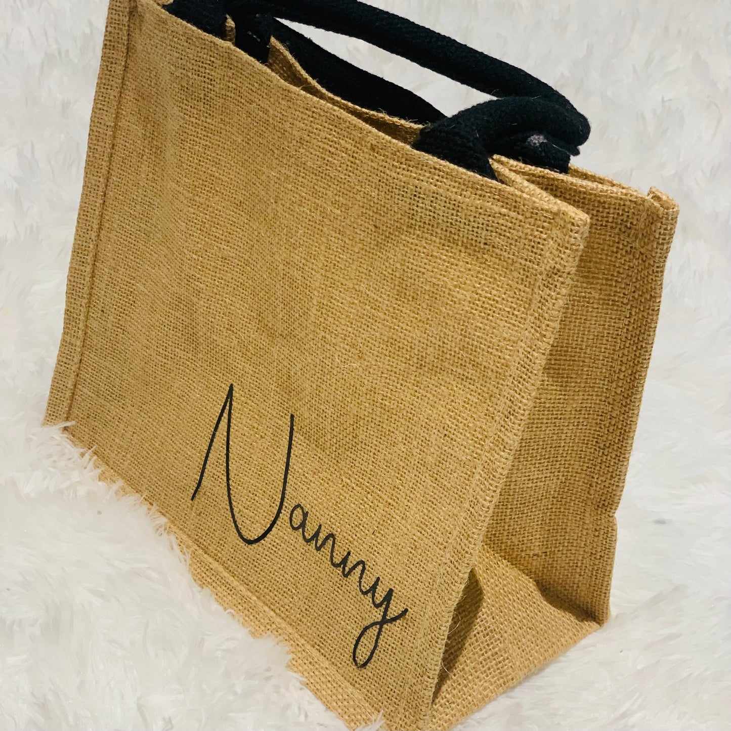 Personalised Mini Jute Gift Bag | Custom Name Tote | Party Favour Bag