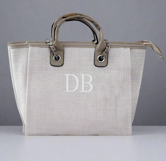 Personalised Women's Tote Bag - Greige