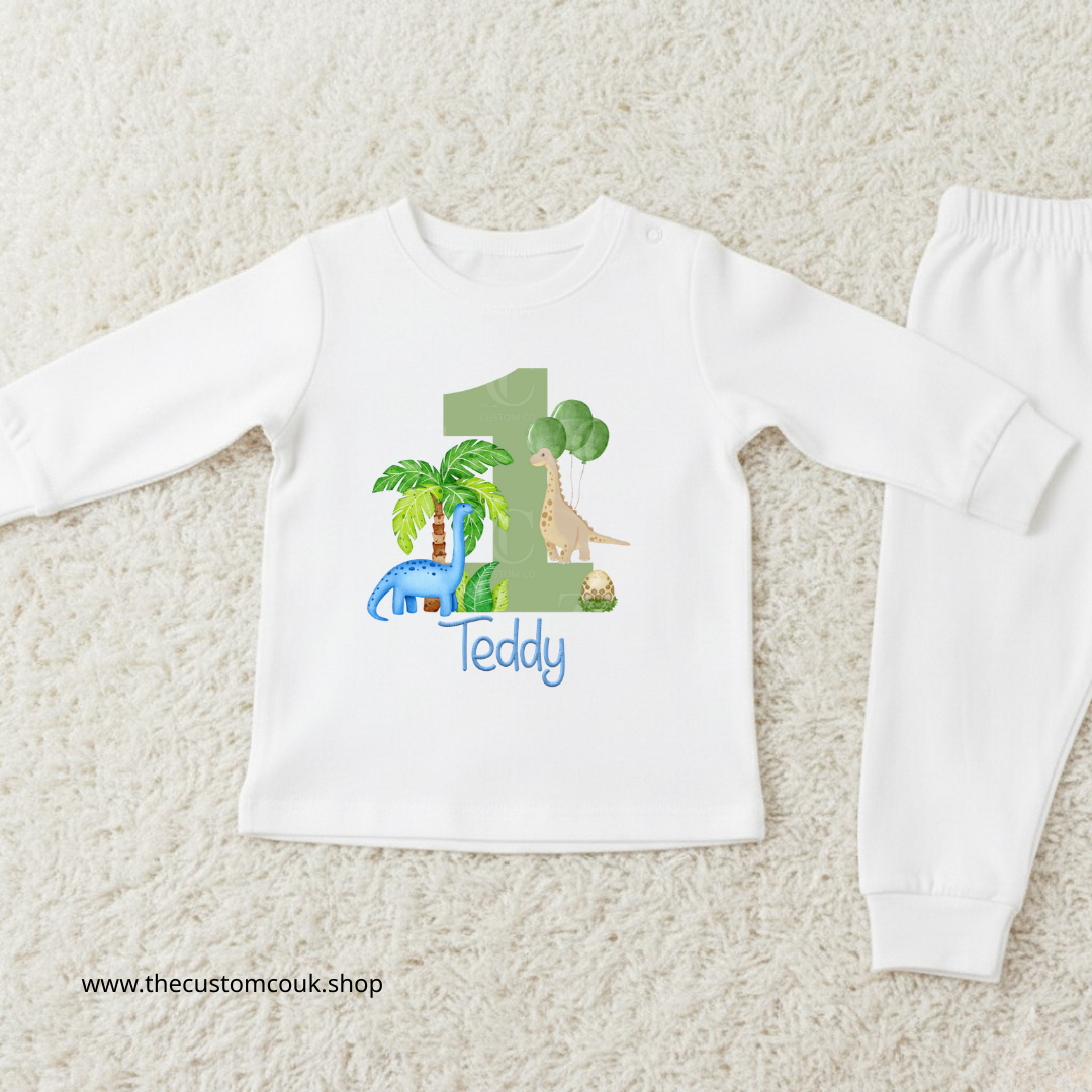 Personalised Birthday Pyjamas | Dinosaur Theme