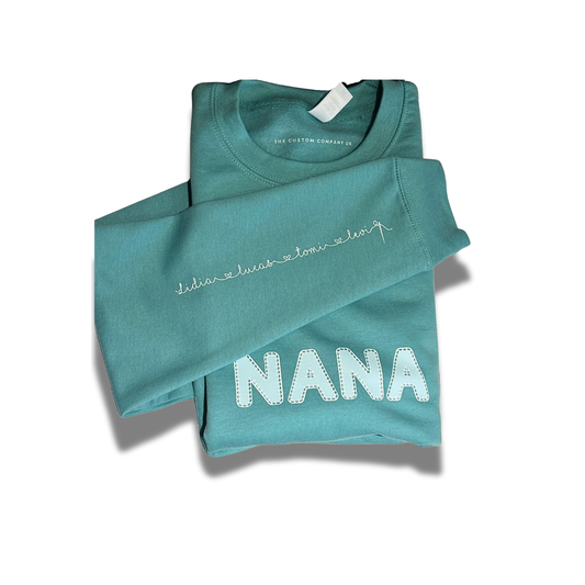 Personalised Sweatshirt | I Wear My Heart on my Sleeve - Nana