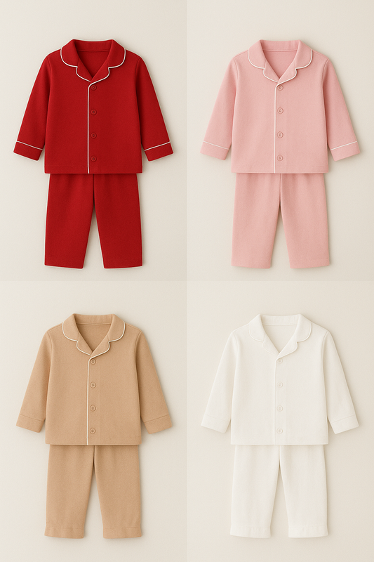 Personalised Kids Classic Style Soft Cotton Pyjama Sets