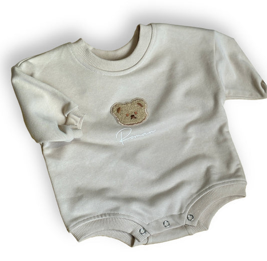 Personalised Teddy Bear Romper Sweater