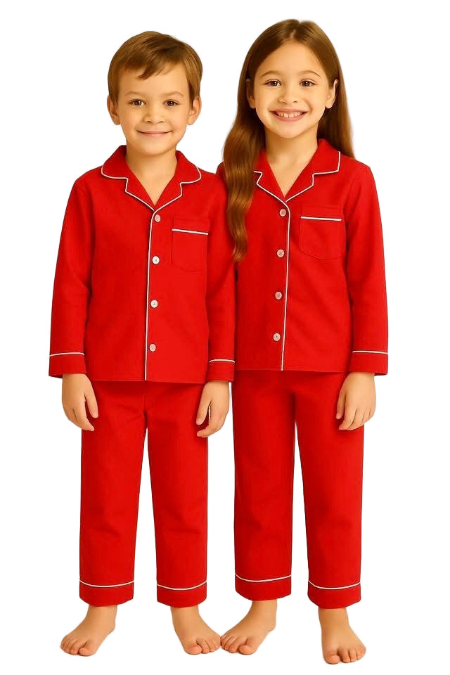 Family Matching Christmas Pyjamas – Red Holiday Sleepwear Set for the Whole Family