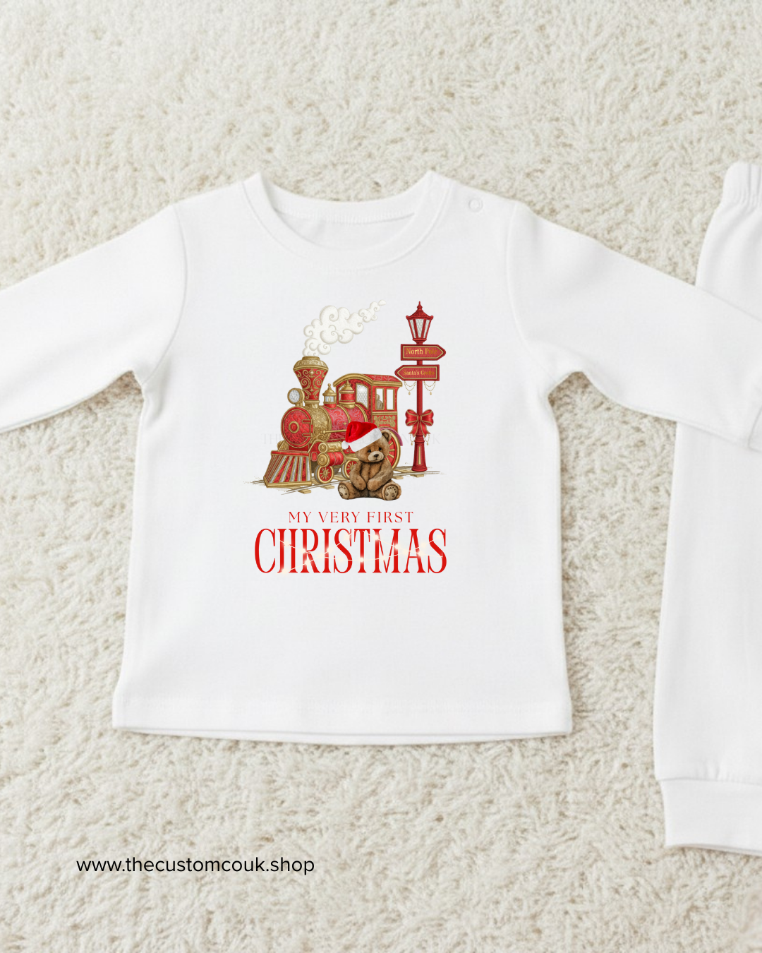 My First Christmas Personalised Baby Pyjama’s - White