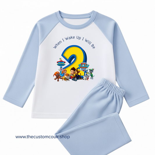 When I Wake Up I’ll Be Two - Personalised Birthday Pyjama’s - Paw Patrol
