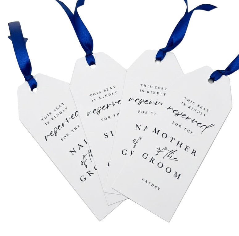 Custom Wedding Guest Seating Tags | Personalised Place Cards
