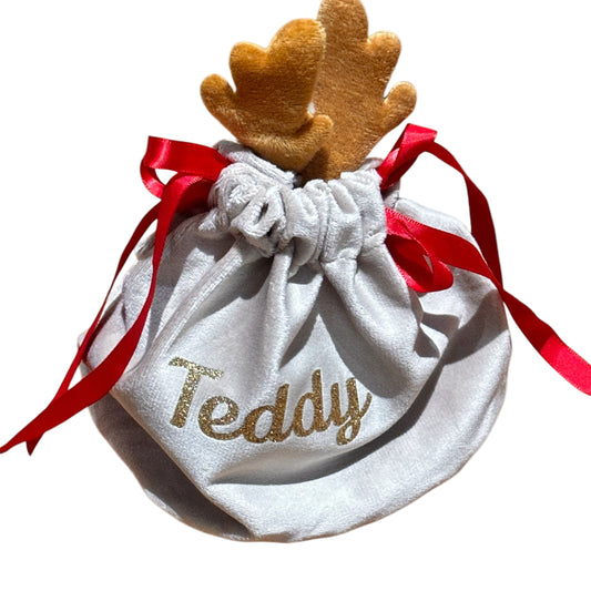 Personalised Velvet Antler Small Gift Bag