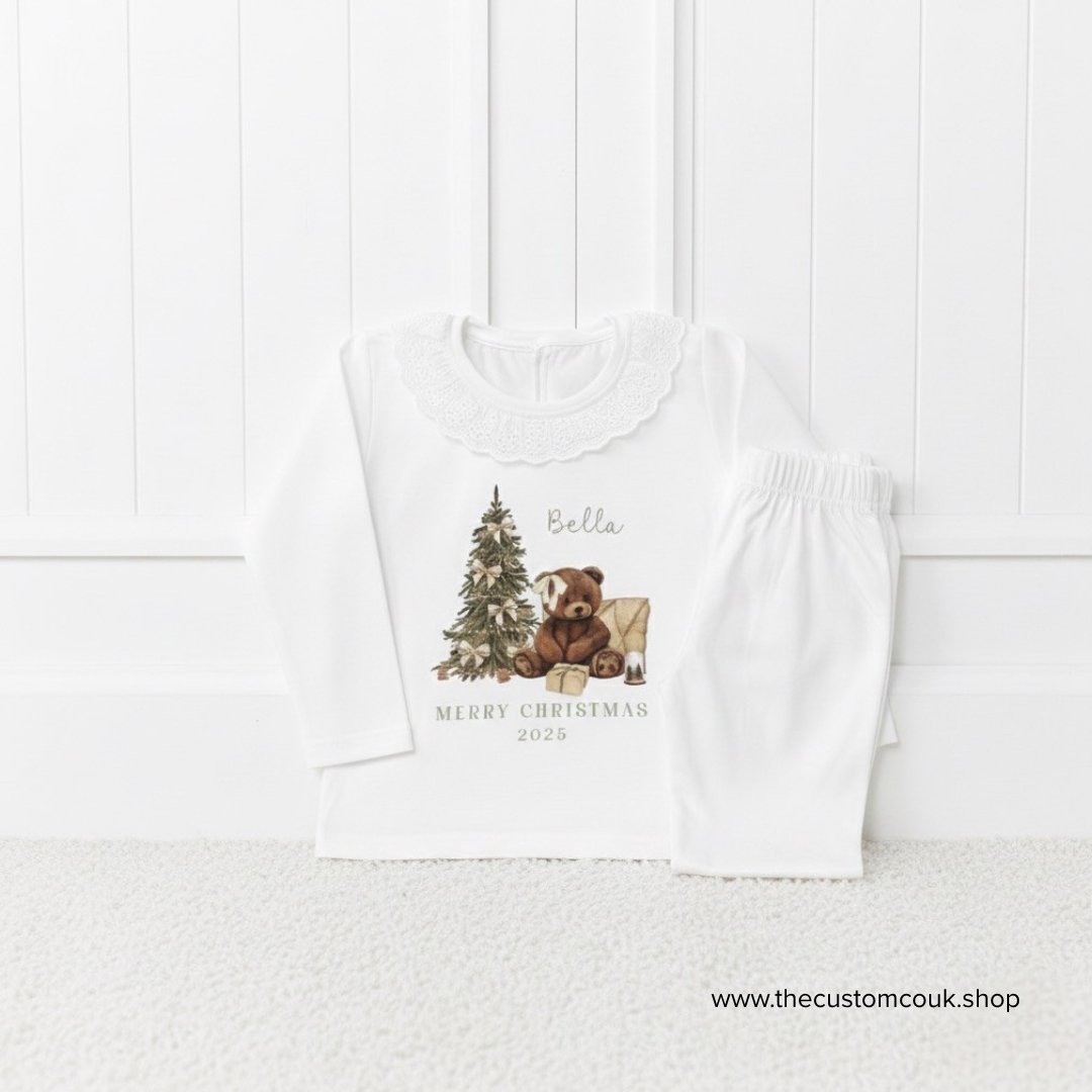 Personalised Girls Lace Pyjamas – Sublimation & Custom Designs