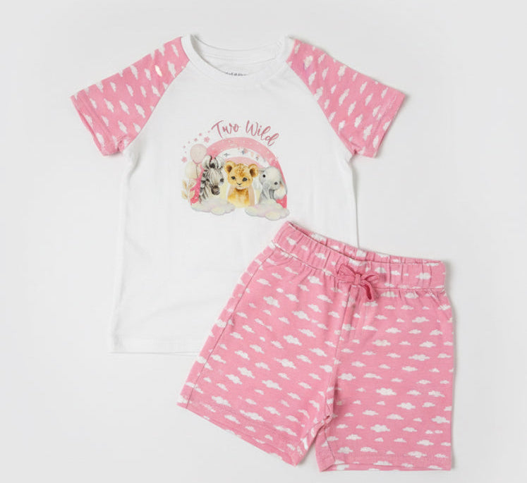 Custom Girls Birthday Pyjamas - TWO Wild