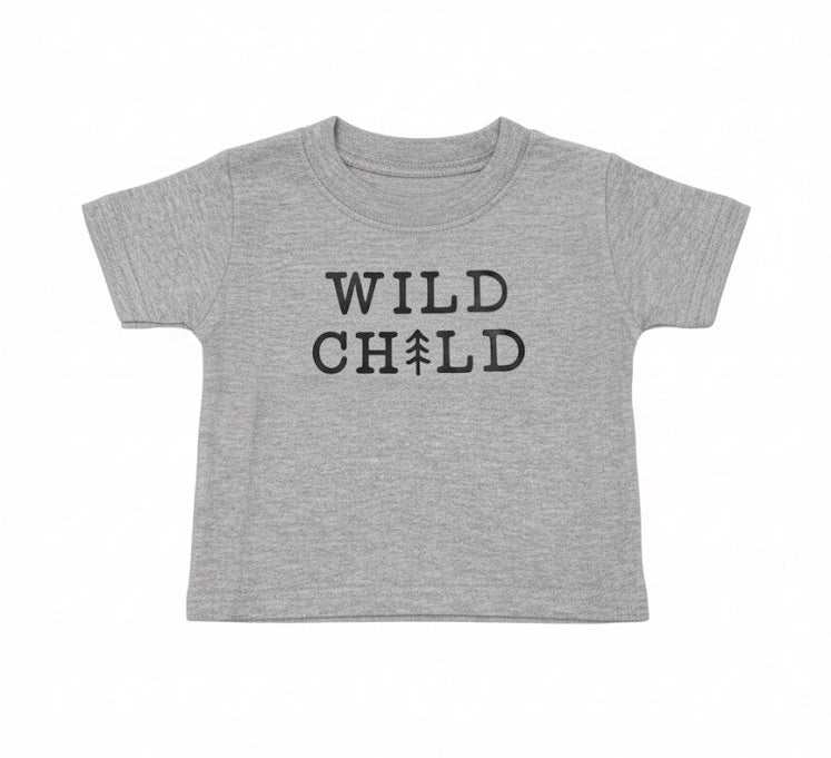 Grey Baby Tee - Wild Child - 3-6 months | Clearance