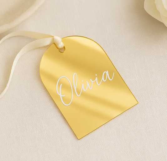 Acrylic Wedding Guest Seating Tags | Custom Name Place Cards