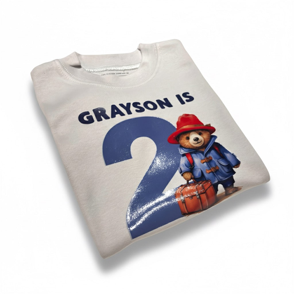 Personalised Children’s Birthday T-Shirt - Paddington Bear Design
