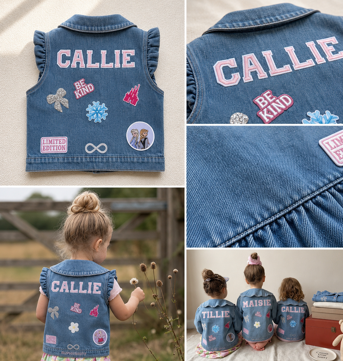 Kids custom appliqué Denim jacket