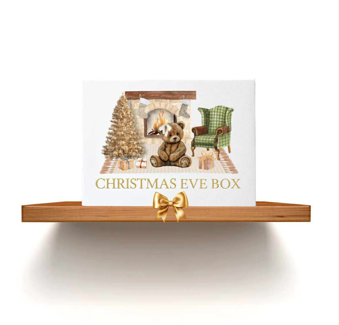 Personalised Girls Christmas Eve Box - Fire Place Teddy