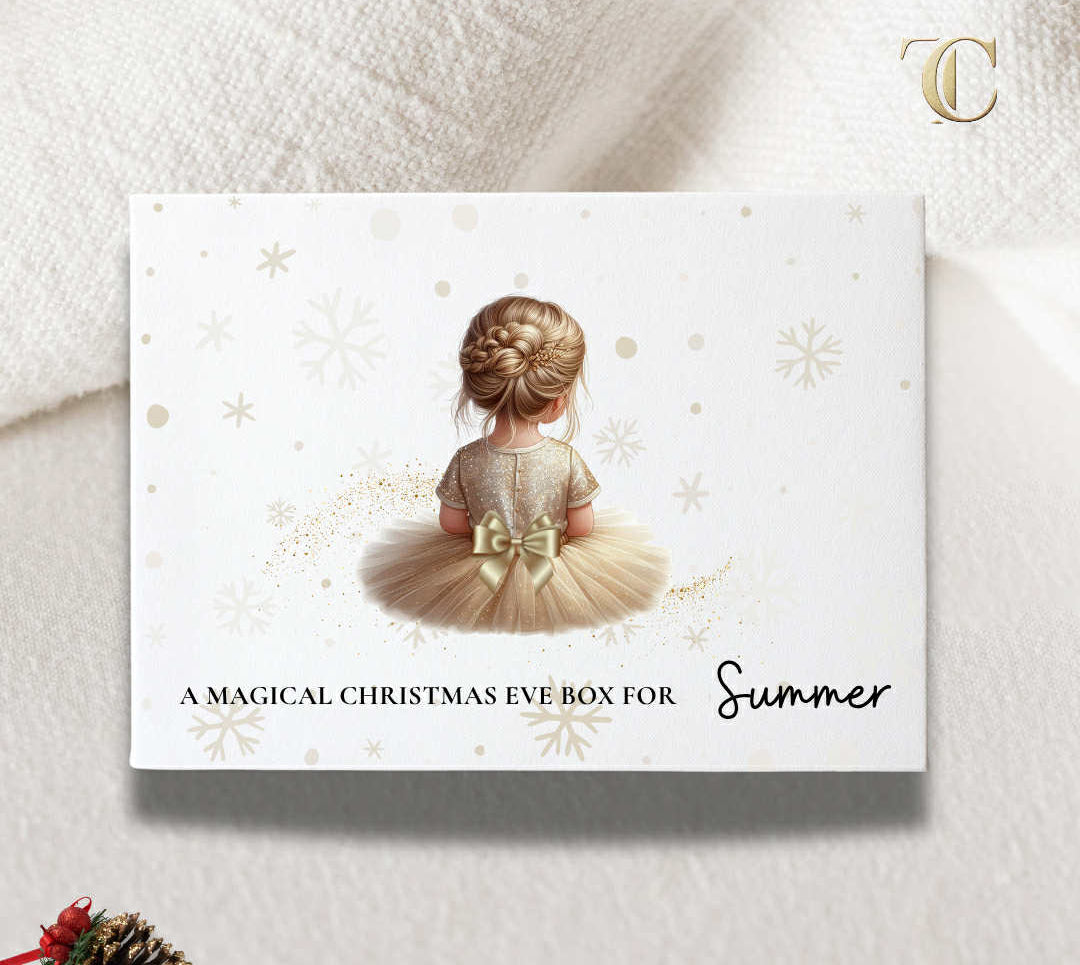 Personalised Girls Christmas Eve Box -Gold Tutu