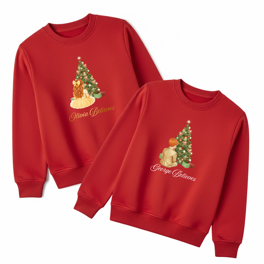 Personalised Holiday Sweatshirt for Kids | Custom Christmas Jumper | Festive Family Outfit