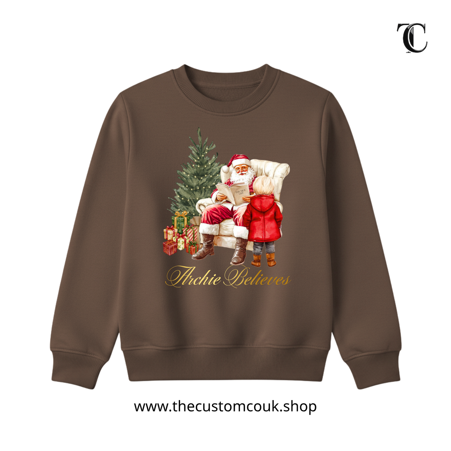 Customisable Christmas Sweater - Visiting Santa | Girls & Boys