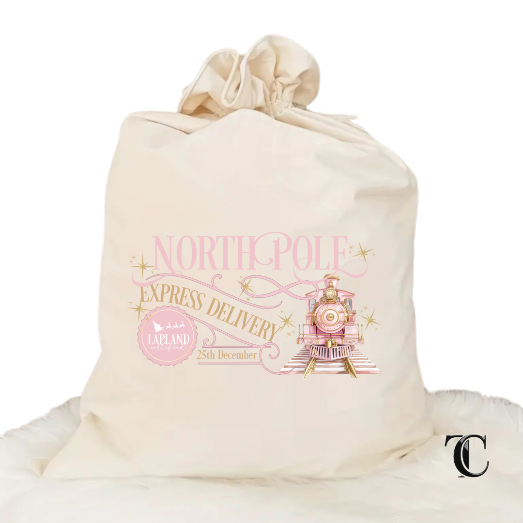 Personalised Christmas Velvet Santa Sack - North Pole Express