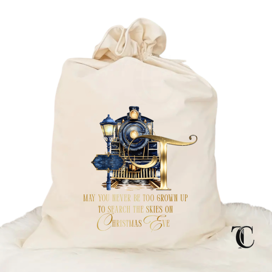 Personalised Christmas Velvet Santa Sack - North Pole Express