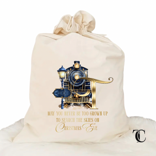 Personalised Christmas Velvet Santa Sack - North Pole Express