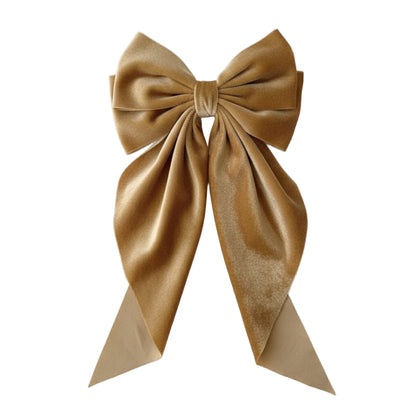Personalised Luxury Velvet Hair Bow - Gold