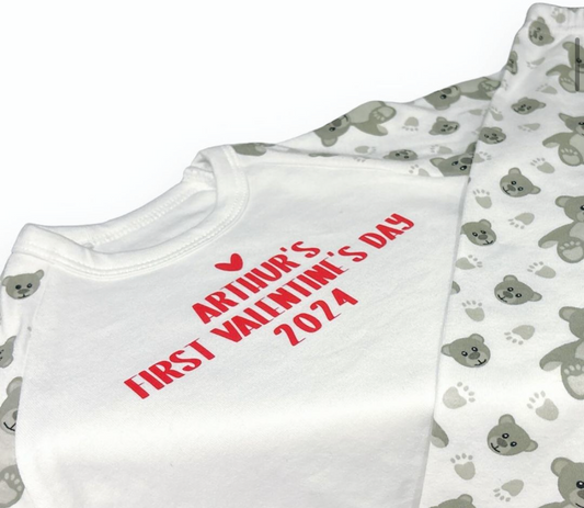 Personalised Teddy Bear Print Toddler Pyjamas