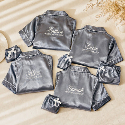 Personalised Bridal Party Pyjama Set | Satin Short Pyjamas