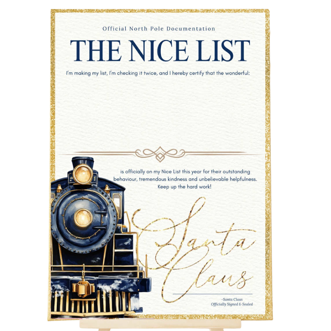 Personalised Santa Letters  – Nice List Blue