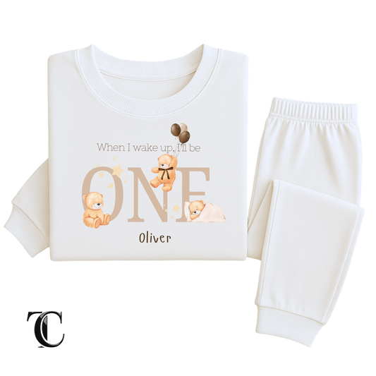 When I Wake Up I’ll Be One - Children's Teddy Bear Birthday Pyjama’s