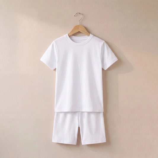Custom T Shirt & Short Set | White
