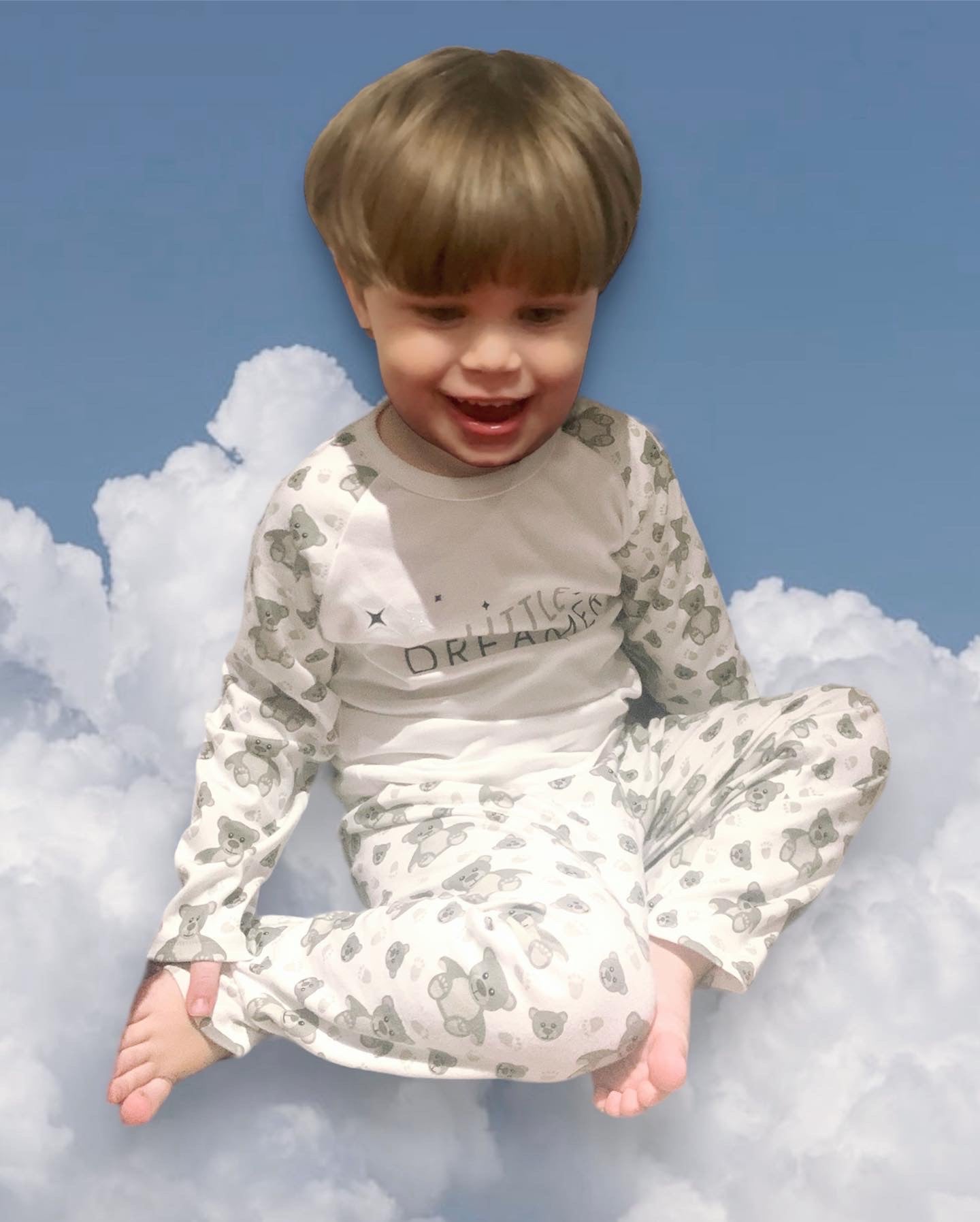 Personalised Teddy Bear Print Toddler Pyjamas