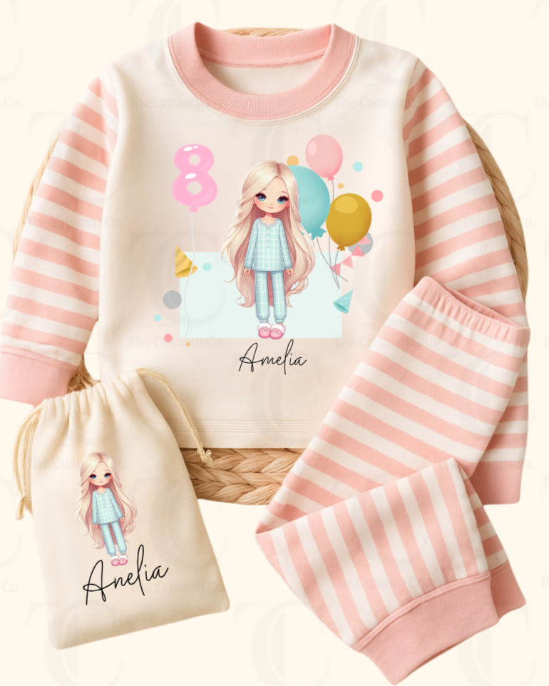 Personalised Birthday Pyjama’s - Girly Glam