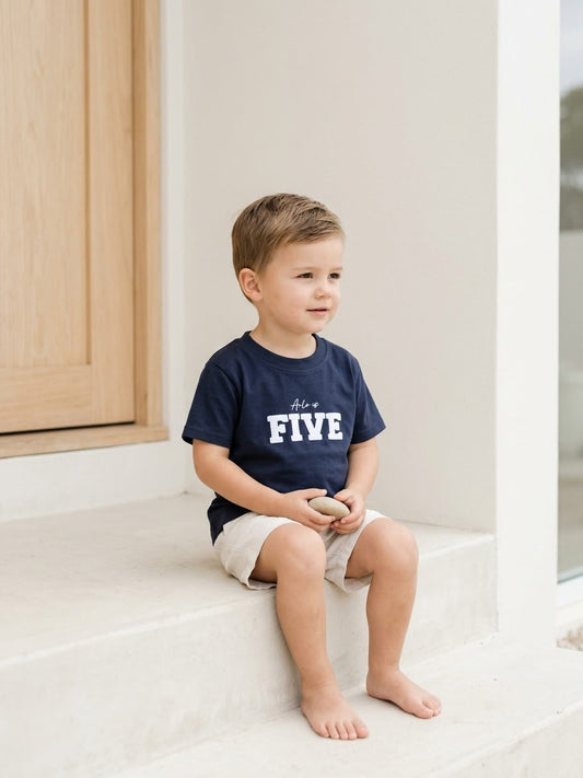 Personalised Faux Embroidery Birthday Age T-Shirt