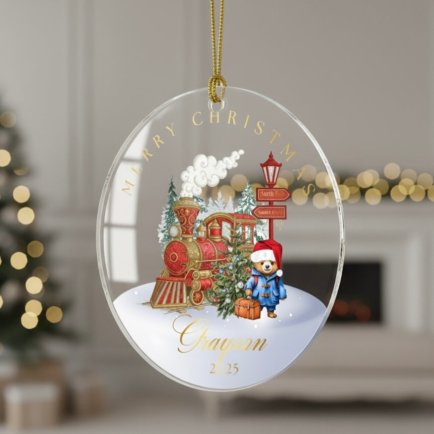 Acrylic Tree Decoration - Personalised Christmas Bauble | Paddington